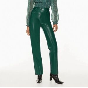 ARITZIA Wilfred the Melina Green Faux leather pants size 6